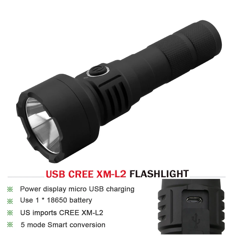 

usb led flashlight lampe torche ultra puissante cree xm l2 18650 Rechargeable batterycamping torch lanterna linterna zaklamp