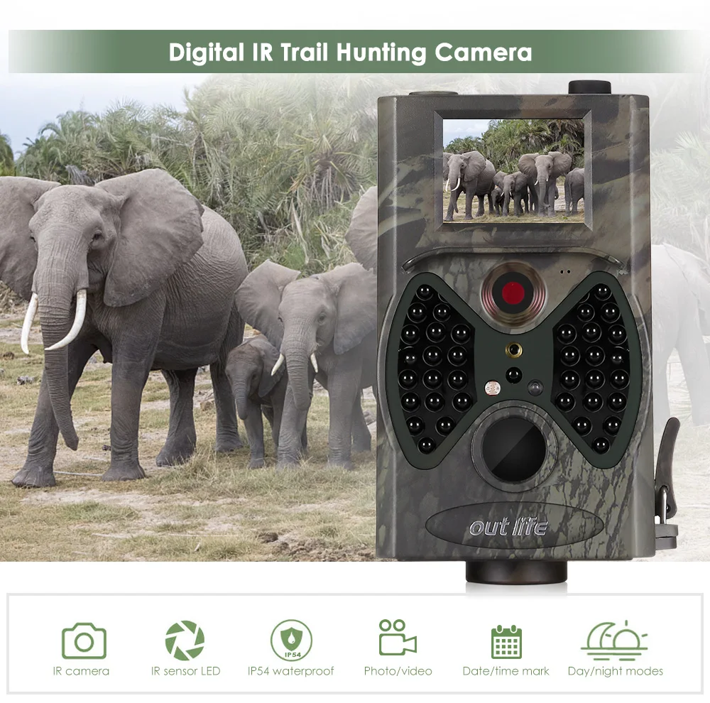 Outlife hc-300a HD 1080P 12 МП камера для слежения, Видео Скаутинг, инфракрасное ночное видение, ИК светодиоды, Охотничья камера