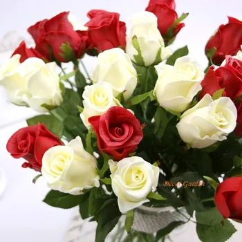 

6Colors!Single Artificial PU Real Touch Rose Flower For DIY Flower Valentine's Day Wedding Bouquet Decoratiive Flower