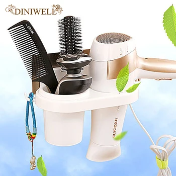 

DINIWELL Home Storage Holder Sucker Hair Dryer Racks Bathroom Shelves Wall Hanging Comb Cosmetic Toothbrush Toothpaste Organizer