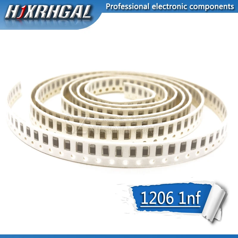 

100pcs 1nF X7R Error 50V 1206 102 smd capacitor Hot Products