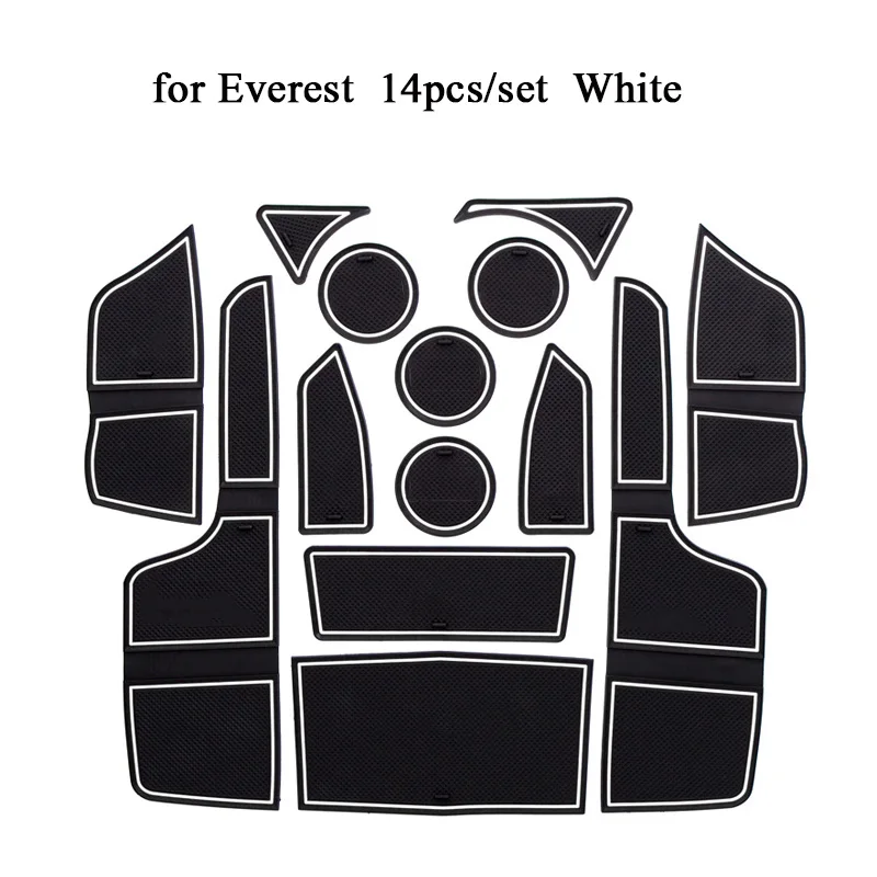 

For Everest Car Door Pad Gate Slot Mat Rubber Anti-Slip Cup Holder Mat Cushion Auto Interior Accessories Decoration