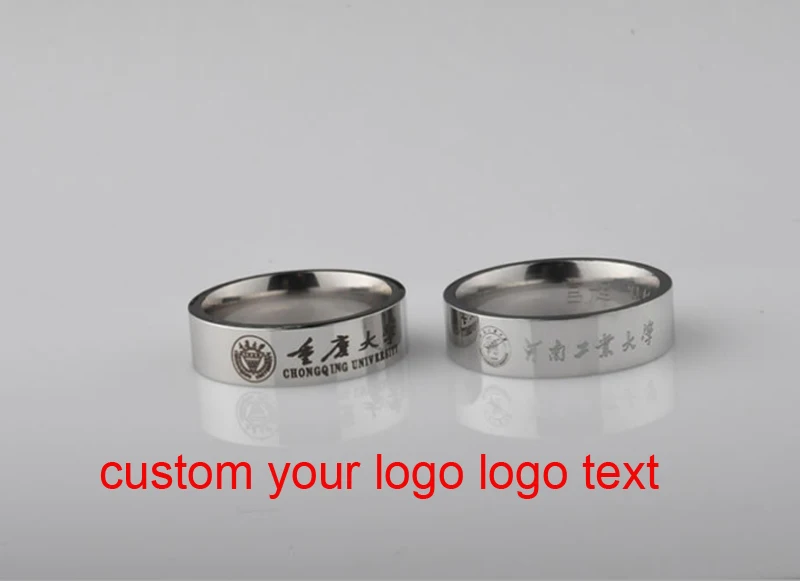 School Ring Personalized Graduation Ring Stainless Steel engraved Rings