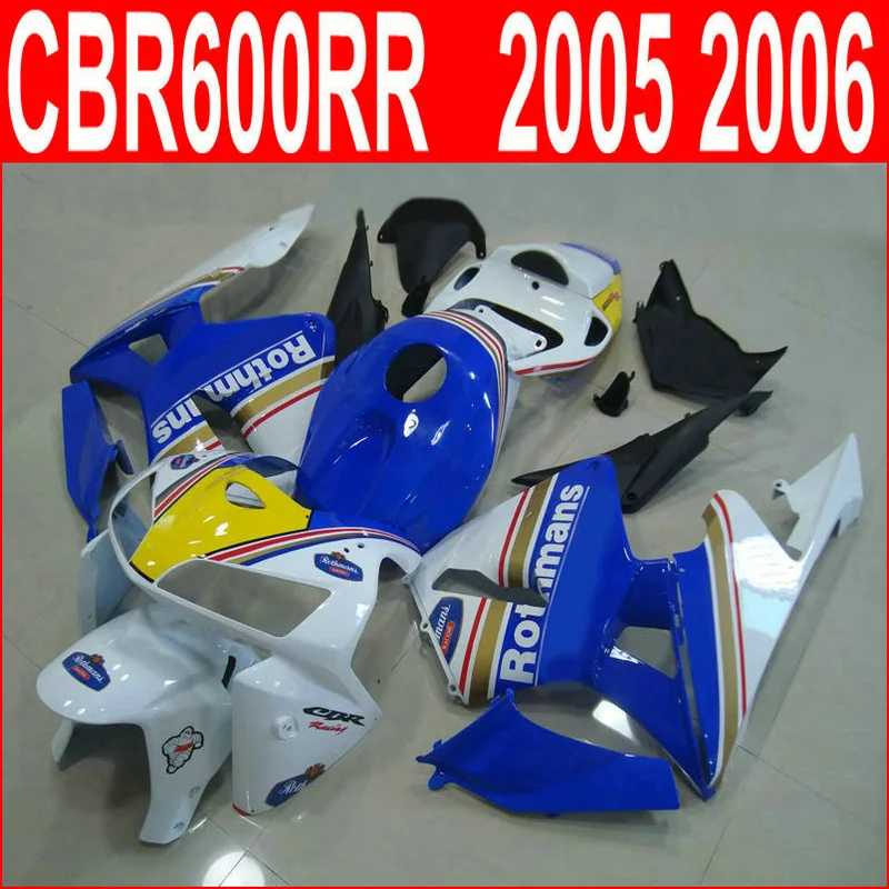 Injection molded fairing kit for Honda CBR600RR 05 06 blue white