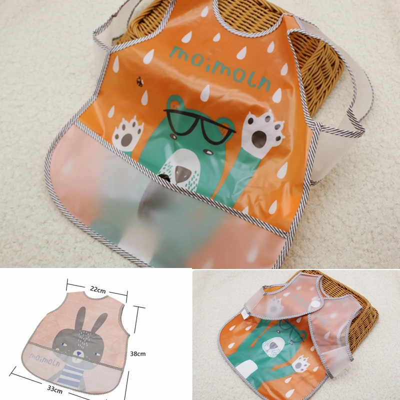 1PCS Cartoon Animal Print EVA Waterproof Baby Bibs Child Self Feeding Saliva Bib for Children Burp Cloth Baby Stuff Kid Apron