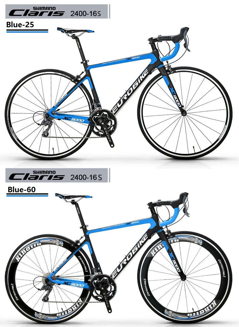 Perfect EUROBIKE 700C Full Carbon Fiber 47cm Frame Complete Racing  Bicycle 16 Speed  Claris 2400 Gears  Road Bike 10