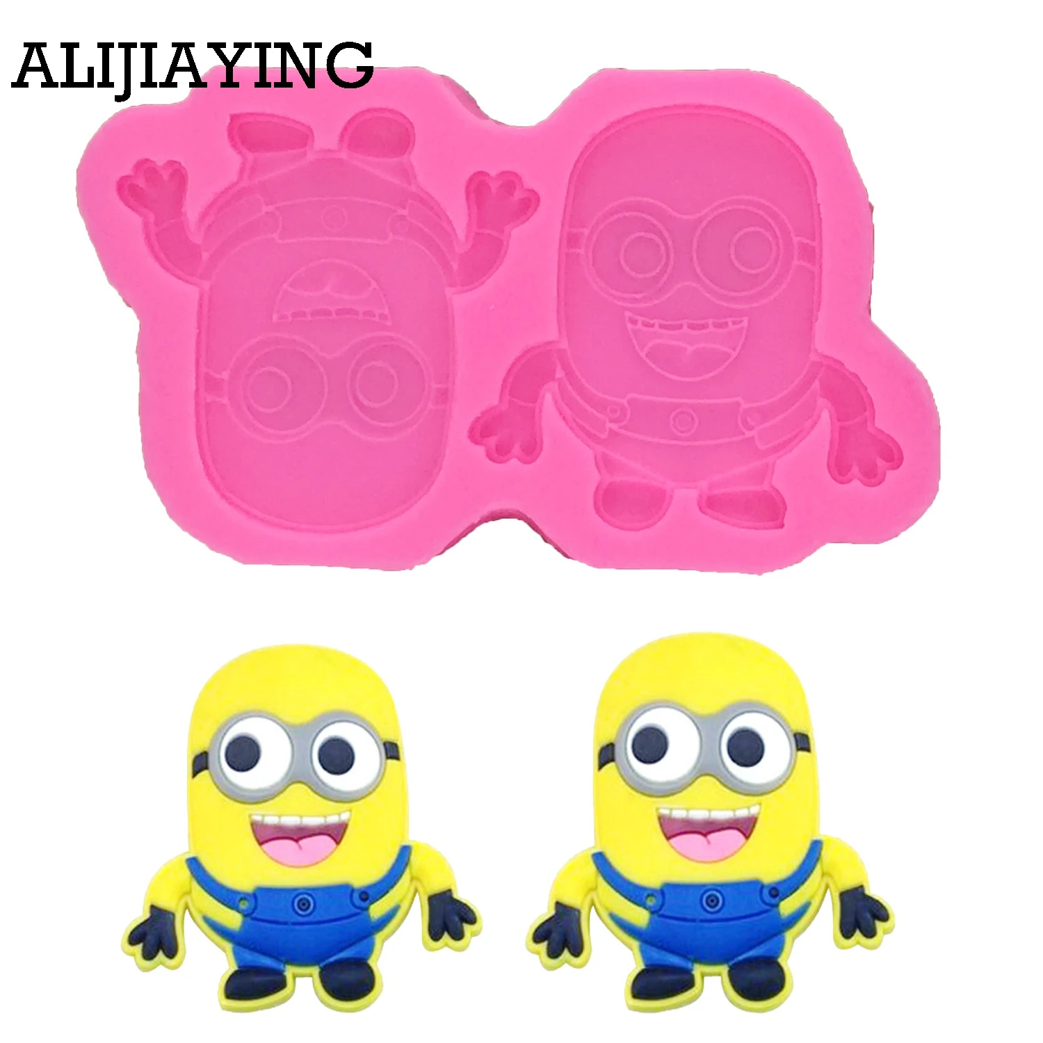 

M0007 Cartoon Yellow People Silicone Molds chocolate Sugarcraft Moulds Fondant Candy Molds cake decorating tools