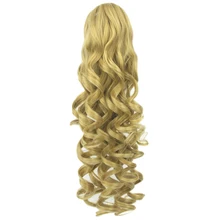 Soowee Long Wavy High Temperature Fiber Synthetic Hair Clip In Hair Extensions Pieces Pony Tail Blonde Black Claw Ponytail