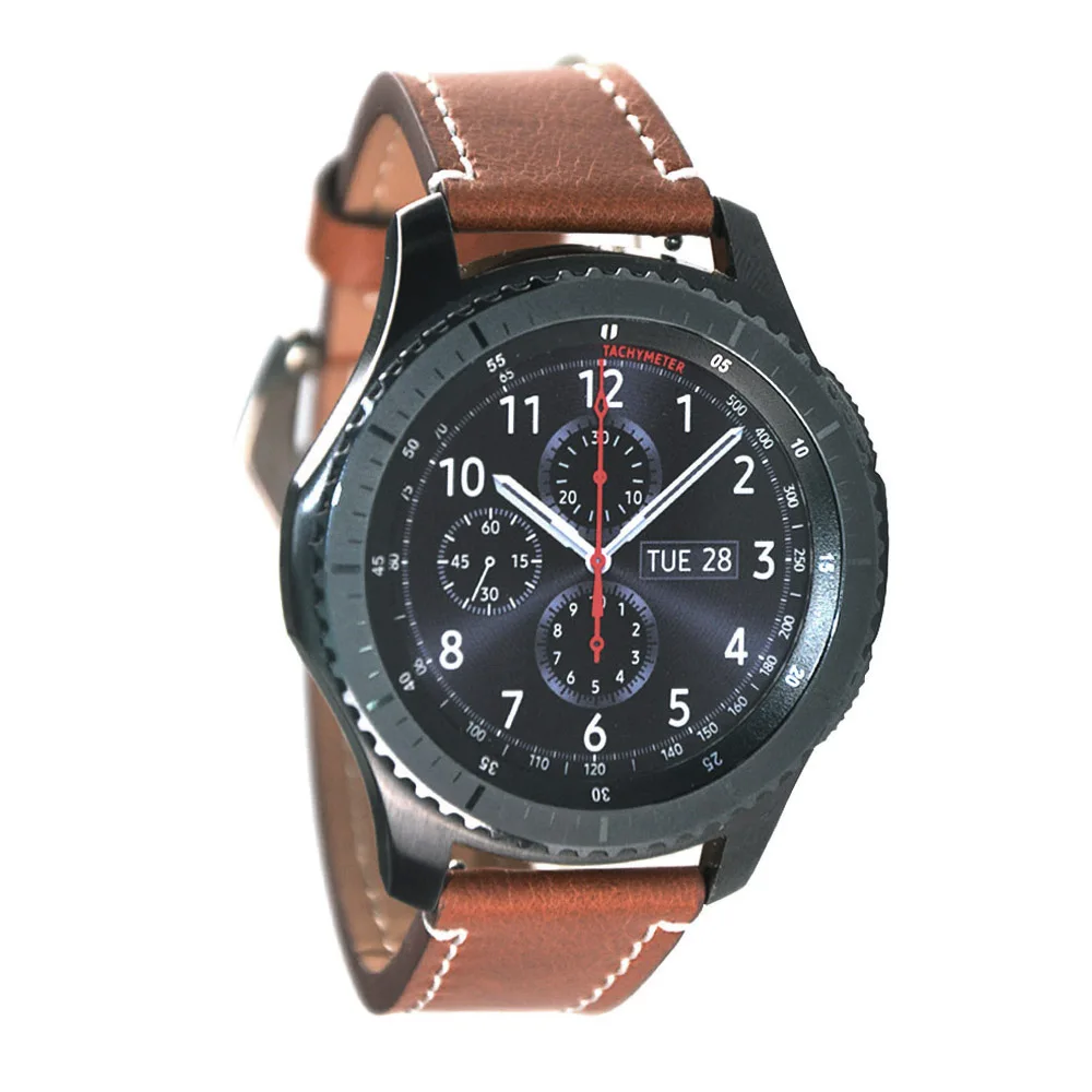 Ремешок 22 мм для Samsung Galaxy Watch 3 45 мм/46 мм/Gear S3 кожаный черный/коричневый браслет Huawei