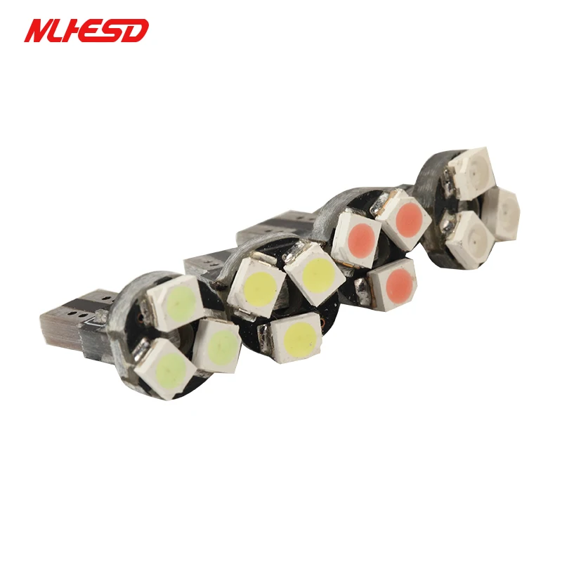 

10 Pcs T5 3528 1210 3 SMD Car Wedge LED Dashboard Bulb CANBUS Error Free License Plate Light Lamp DC 12V white red yellow