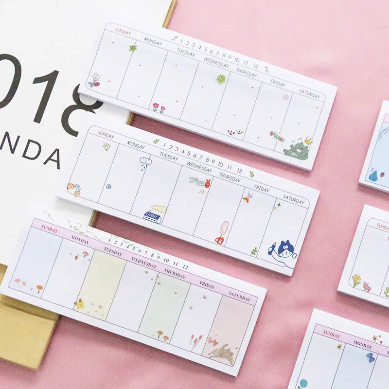 

Cute Simple Writing Pads Creative Memo Note Paper Can Be Used for Tearing Off Sticker Memorandum Weekly Plan Notes Paper