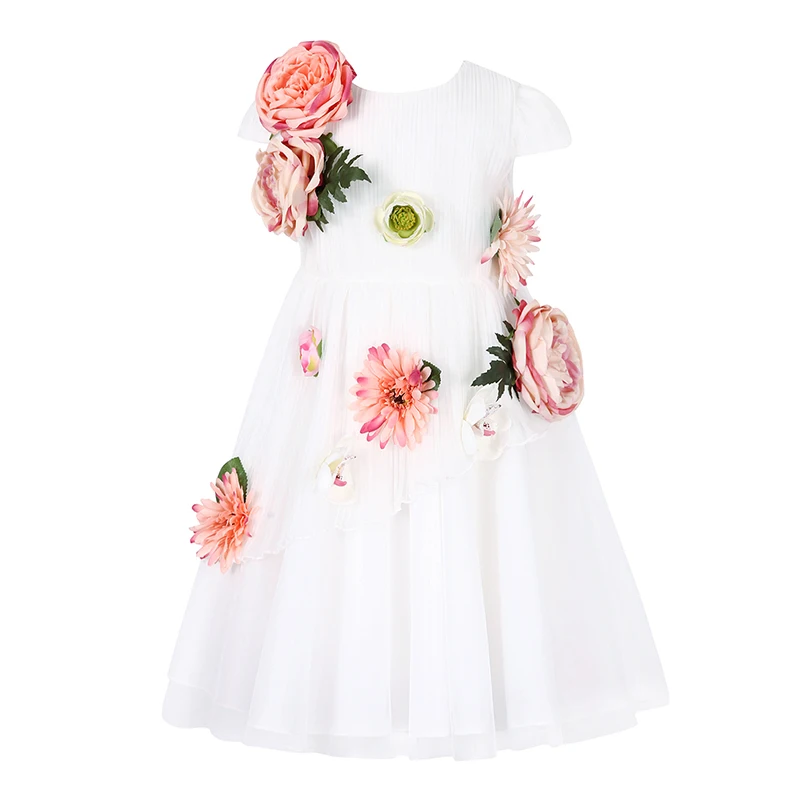 

W.L.MONSOON Flower Girls Princess Dress Kids Baby Party Wedding Pageant Lace Dresses Clothes Enfant Children Girl Summer Sundres