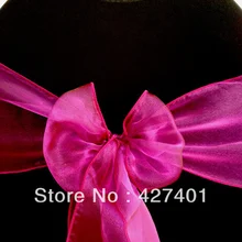 Высококачественный Свадебный из органзы цвета фуксия створки/органза стул лук для свадьбы события и вечерние украшения