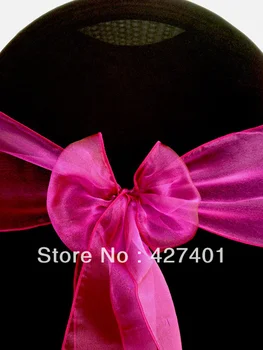 

High Quality Fuchsia Organza Sash / Organza Chair Bow For Wedding Event & Party Decoration
