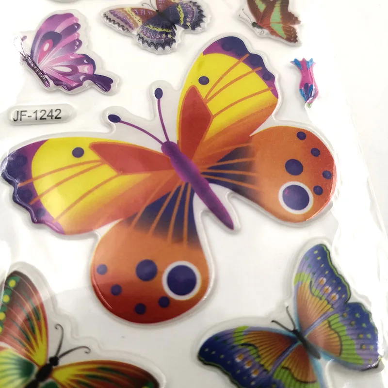 10 шт различных бабочек наклейки игрушки для детей подарок детский сад наклейки животных мультфильм украшения на телефон книги нет-Повтор