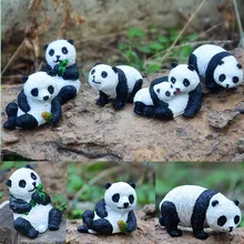 1 шт. мини панда фигурки животных садовое украшение уличная статуя олень из полимера скворрель садовая миниатюры микро орнамент в стиле бонсай