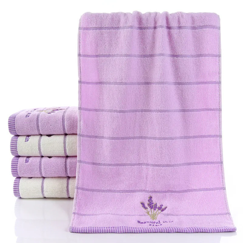 1 pcs Thicken Cotton Face Towels Lavender Bath Towel Soft Cotton Beauty