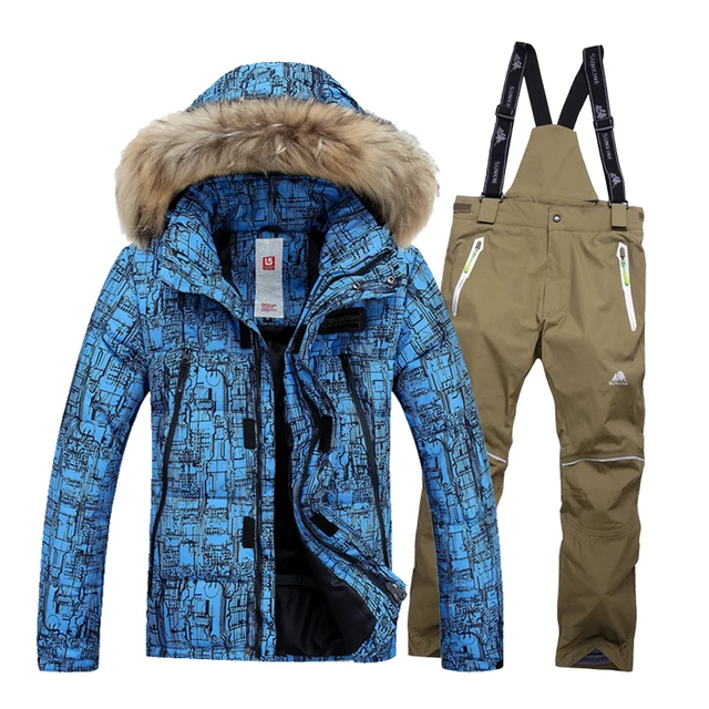 Cheap High quality New skiing jacket+pants thicken snow suit Warm ski suit mens winter clothing set for men outdoor Free shipping