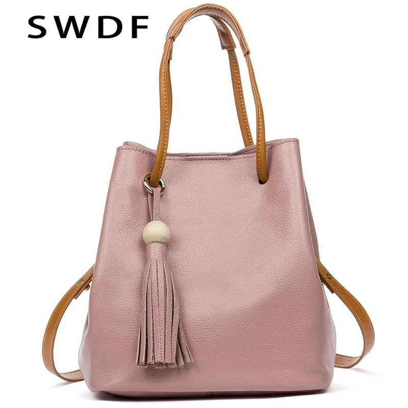 2018 Summer Women Handbag Genuine Leather Tote Shoulder Bag Bucket Ladies Purse Casual Shopping Bag Satchel Capacity Tote Bolsos 2018 Summer Women Handbag Genuine Leather Tote Shoulder Bag Bucket Ladies Purse Casual Shopping Bag Satchel Capacity Tote Bolsos