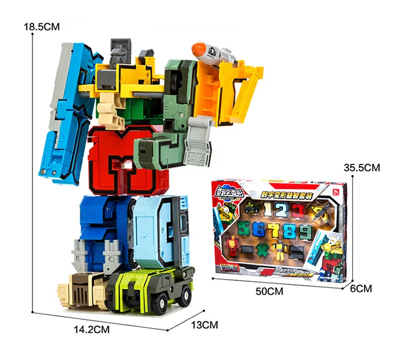 Цифровые DIY строительные блоки сборка деформация робот количество трансформация математические буквы Монтессори развивающие игрушки