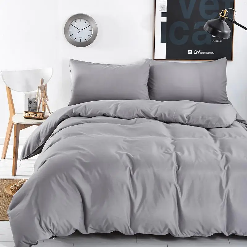 

high quality solid color design, 3/4 bedding sets of mattresses bedspread sets / flat / pillowcase Full/Queen/King/Super King