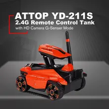 ATTOP rc Танк с HD камерой YD-211 Wifi FPV 0.3MP камера приложение пульт дистанционного управления Танк RC игрушка телефон управление led робот подарок для детей