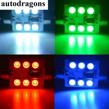 

autodragons 2PCS*12 5050 SMD RGB LED T10 194 168 car wedge light signal indoor dome wedge read light bulb with remote control