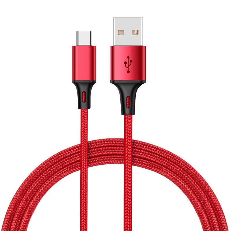 1 м/3 фута 2.5A Micro usb type-C быстрая зарядная зарядка зарядное устройство кабель синхронизации данных провод для Samsung Galaxy S10 S9 S8 Plus A9 A8s A6s - Color: Red