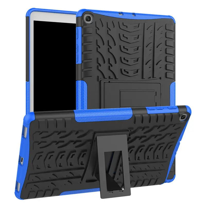 Прочная стойка чехол для Samsung Galaxy Tab A 10,1 дюймов SM T510 T515 Sm-T515 сверхмощный Funda Tablet 2 в 1 гибридный Чехол - Цвет: blue