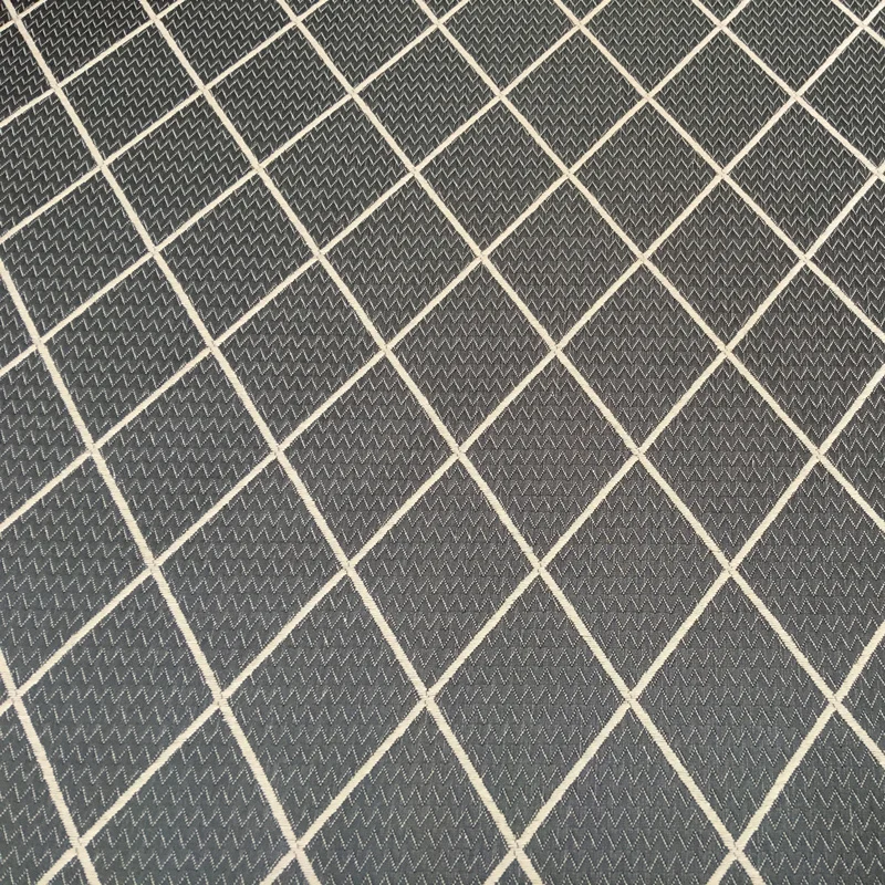 

Dark Gray Modern Cotton Polyester Geometric Jacquard Woven Diamond Check Sofa Chair Pillow Decorative Fabric 140cm Sell by meter