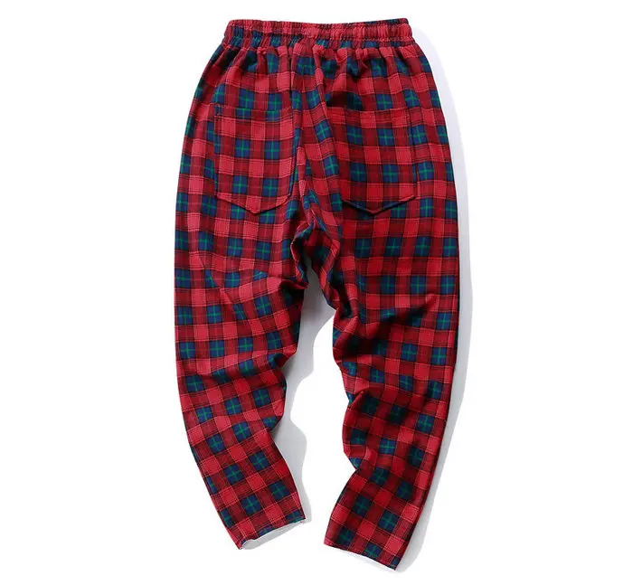 Хип-хоп клетчатые шаровары мужские 2019 Весна новые мужские штаны для бега уличная буква Дизайнерские мужские кросс-брюки