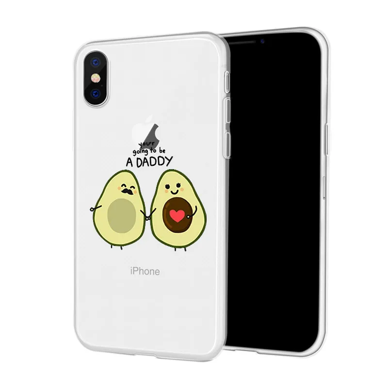 A201784 DIFFRBEAUTY чехол для телефона, чехол для iPhone 11 Pro XR 6 6S Plus X 5 SE Plus, милый прозрачный чехол для телефона с фруктами авокадо для iPhone 8 7 Plus - Цвет: A201784
