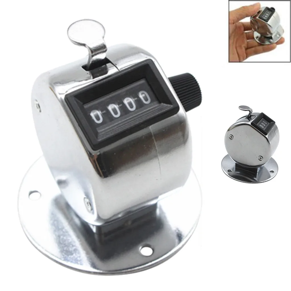 Рука Tally счетчик с основанием цифр палец кольцо Desktop Silver Tally 4-значный Palm счетчики для Гольф спортивные подарки#1221 A2