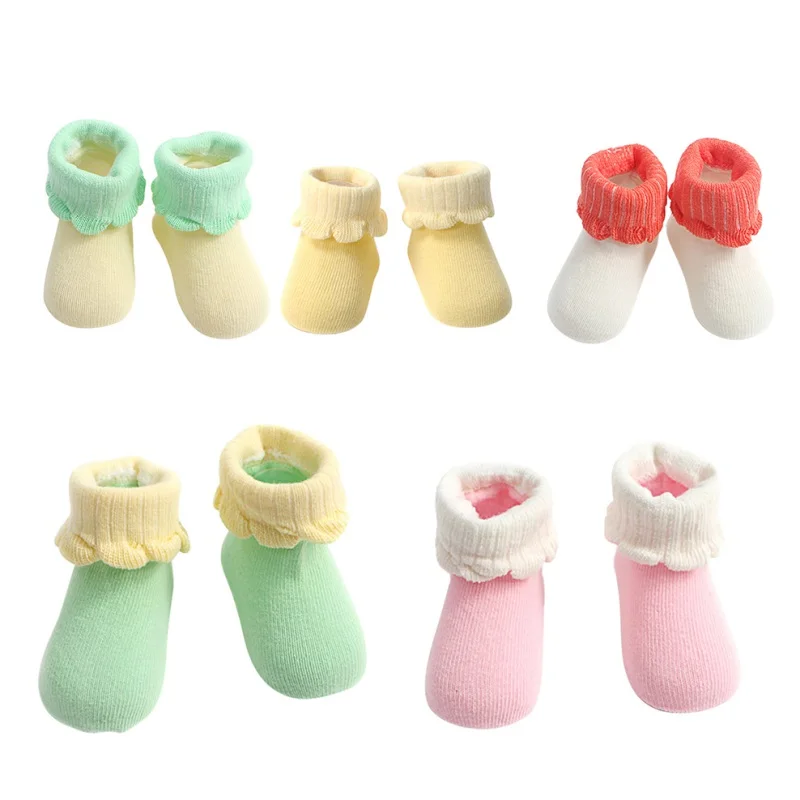 

Multi-Color Infant Baby Cute Stitching Children Socks Solid Born Baby Sock Factory Price New