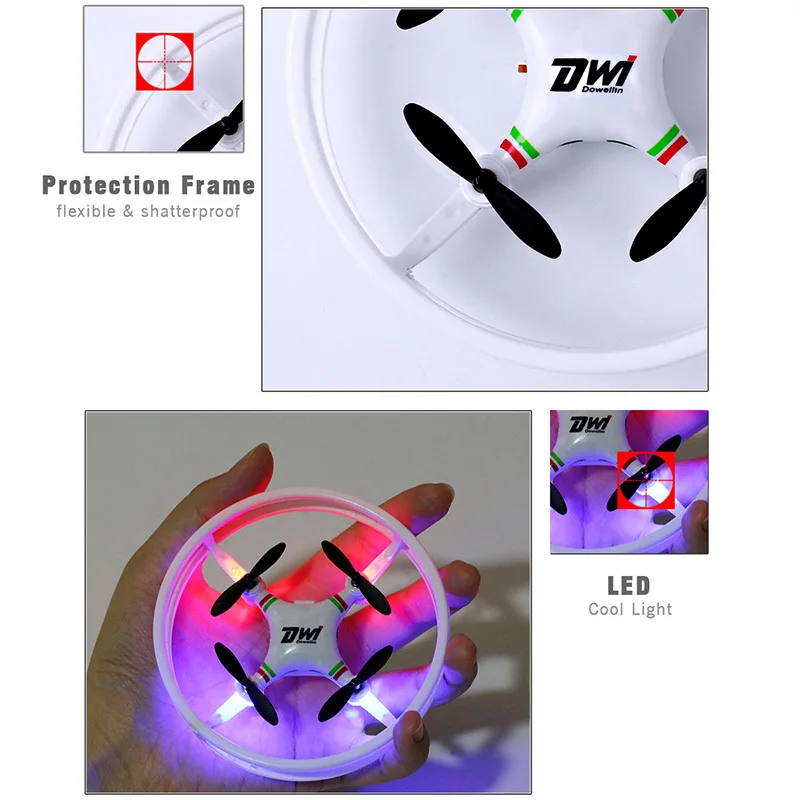 DWI D1 Мини Дрон Радиоуправляемый квадрокоптер нано дроны Карманный Дрон чехол Радиоуправляемый вертолет 2,4 ГГц подарок для детей игрушки с светодиодный светильник-вспышка