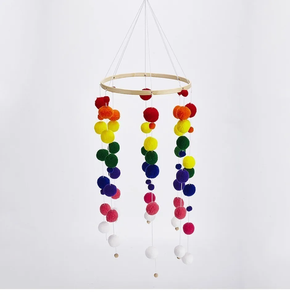 Baby Bed Bell Balls Feather Rattles Rotating Mobile Wind Chimes Crib Mobile Holder Arm Bracket Music Box Puzzle Gifts Baby Toys