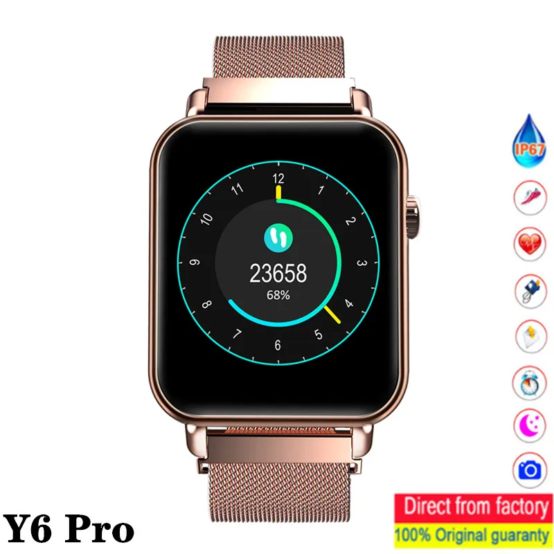 Умные часы Y6 Pro для мужчин и женщин умный браслет пульсометр измерение