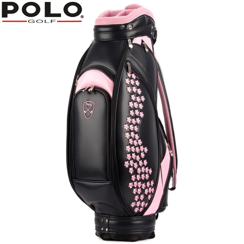 POLO Women Golf Standard Ball Package Golf Club Pu Bag Genuine Embroidery Anti Abrasion