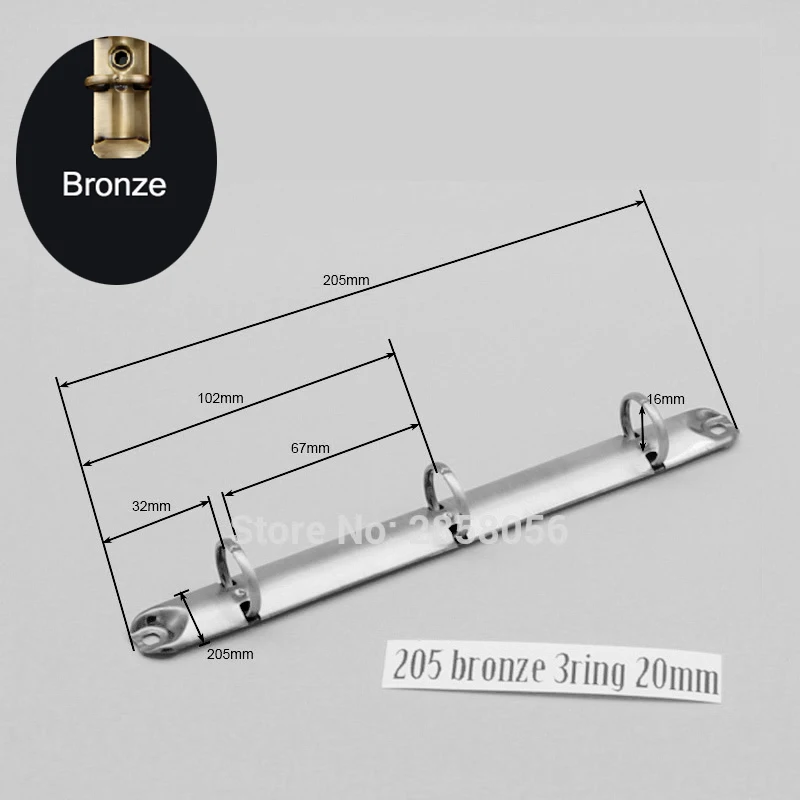 285 240 205 A4 A5 A6 A7 B5 металлический винтовой зажим для бумаги, на возраст 2, 3, 4, 6, 9 20 26 кольца записная книжка папка из серии сделай сам ноутбук птрушки - Цвет: 205bronze 3ring 20mm