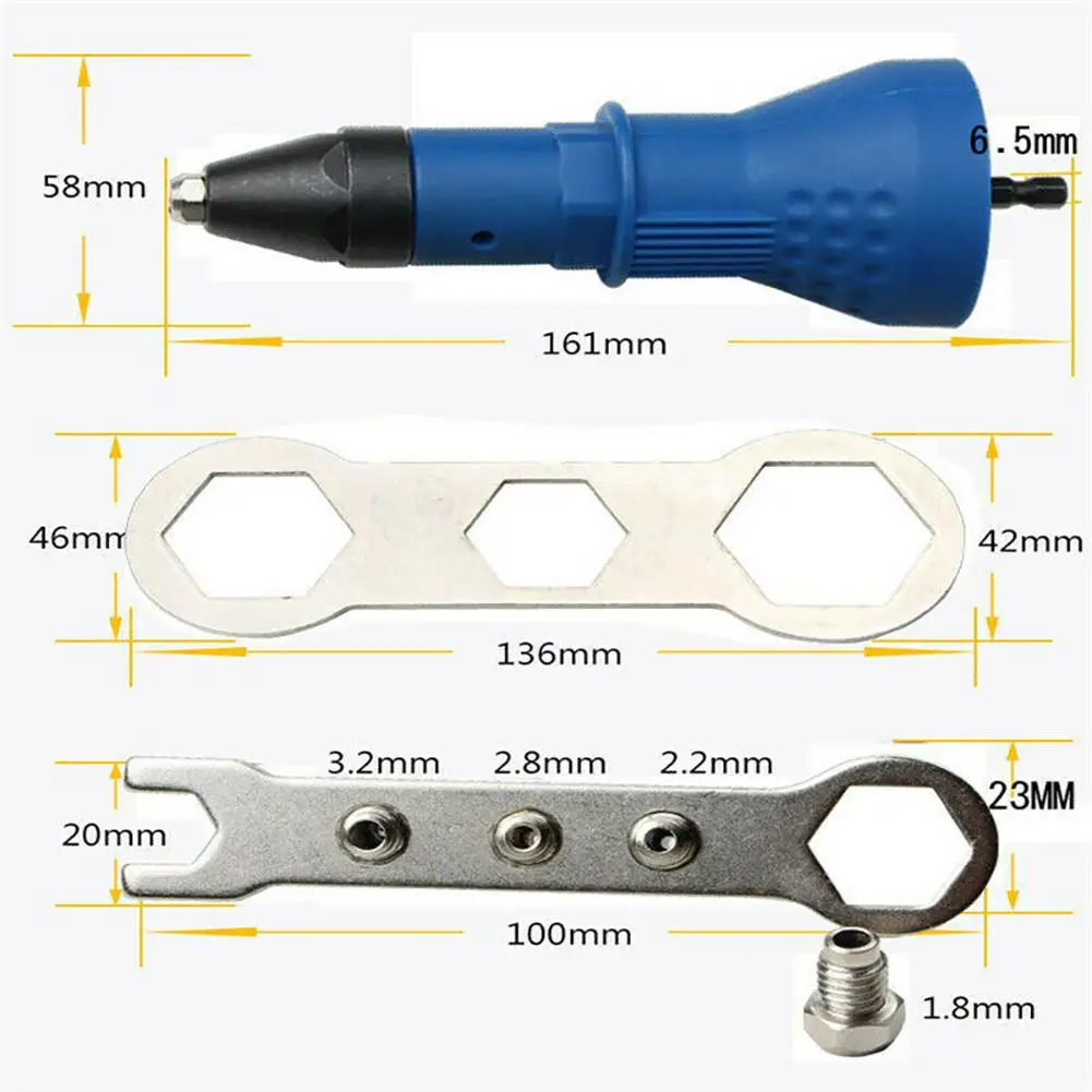 Электрические заклепки пушки тяга адаптер Электрический тяга заклепки адаптер преобразования клепки мощность Дрель адаптер гайки инструменты