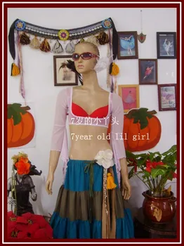 

.Transparent thin belly dance chest 7point furcal flare Blouse top CI26-32