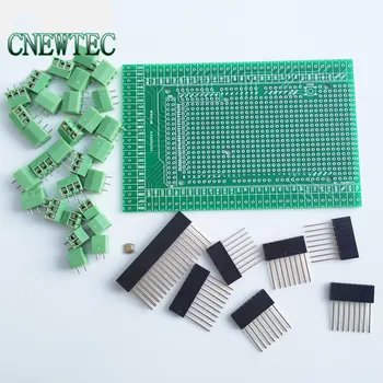 

double-side PCB pins not weld version Prototype Screw Terminal Block Shield Board Kit For MEGA-2560 R3 bte16-06