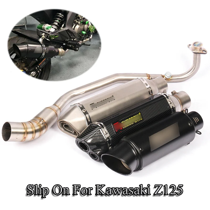 

Z125 Complete Exhaust Pipe Muffler Exhaust Sliencer DB Killer Front Connect Pipe Slip On For Kawasaki Z125 Motorcycle Escape