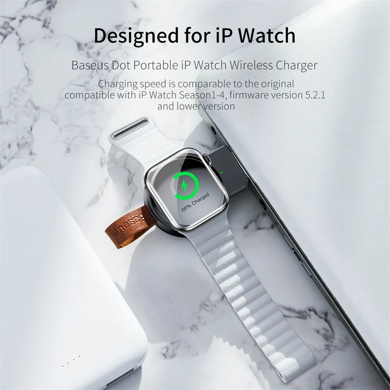 Baseus Qi Wireless Charger For Apple Watch 4 3 2 1 i Series Portable Fast Wireless Charging Dock Magnetic USB Charger For iWatch