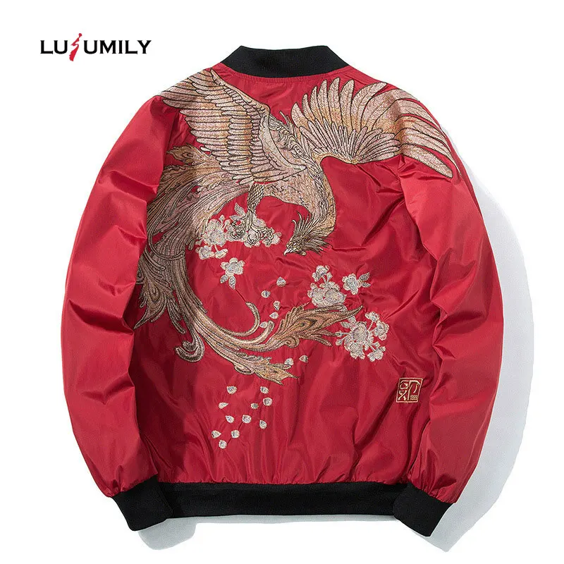 

Lusumily Phoenix Embroidery Jacket Jacket Women New Fashion Spring Autumn Flower Motorcycle Baseball Jackets Retro Classic Coat