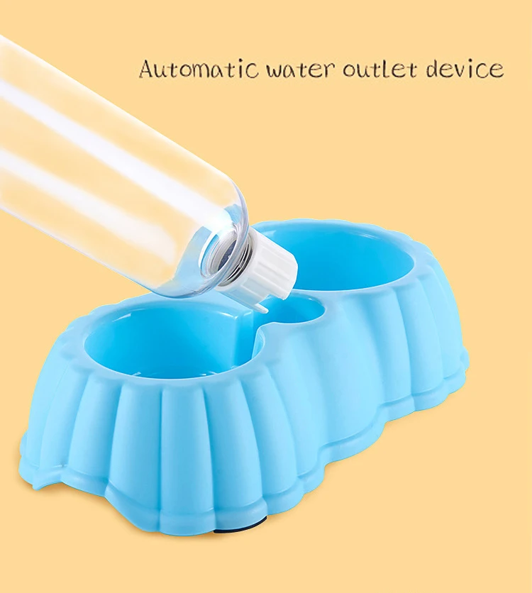 Cute Pumpkin Shape Pet Feeder Plastic Dual Port Automatic Water Drinking Pet Bowl Food Feeder For Cats Dogs Puppy Without Bottle (4)