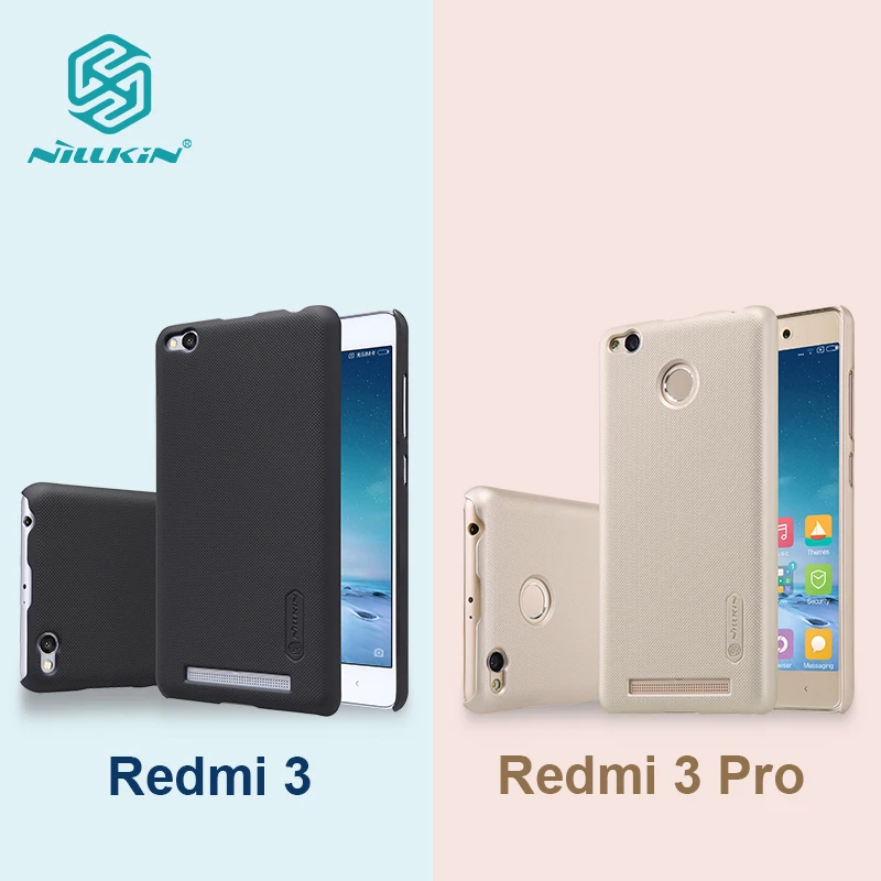  Nillkin frosted PC hard plastic case for xiaomi redmi 3 redmi 3 pro 5 inch back cover with Screen Protector for xiaomi redmi 3s 