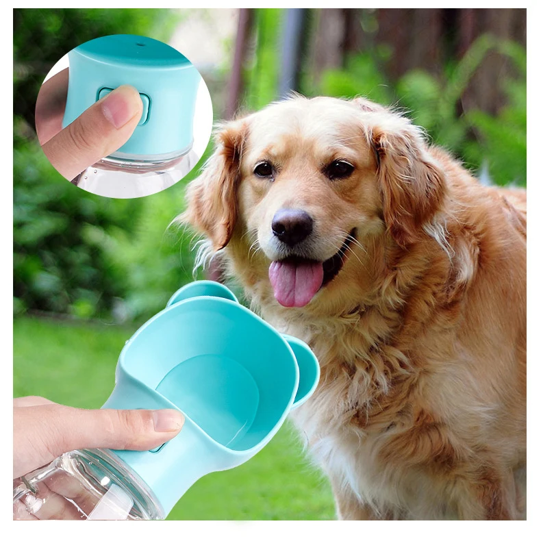 Pet Dog Cat Water Bottle Portable Travel Cups Lovely Cartoon Outdoor Feeder Water Drinking Bowl 550ML ABS Plastic Pet Supplies (4)