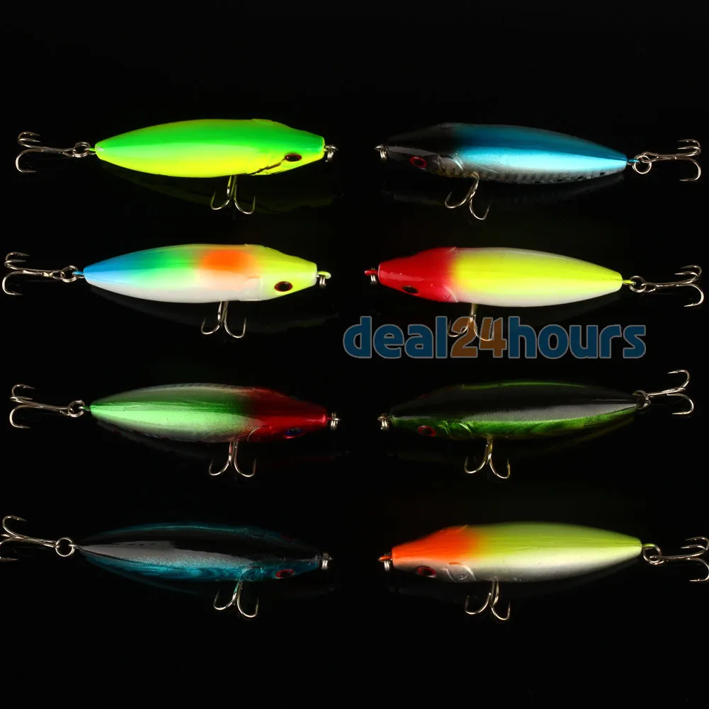 

Assorted Topwater Pencil Fishing Lure 8cm 12g Floating Surface lures 8pcs