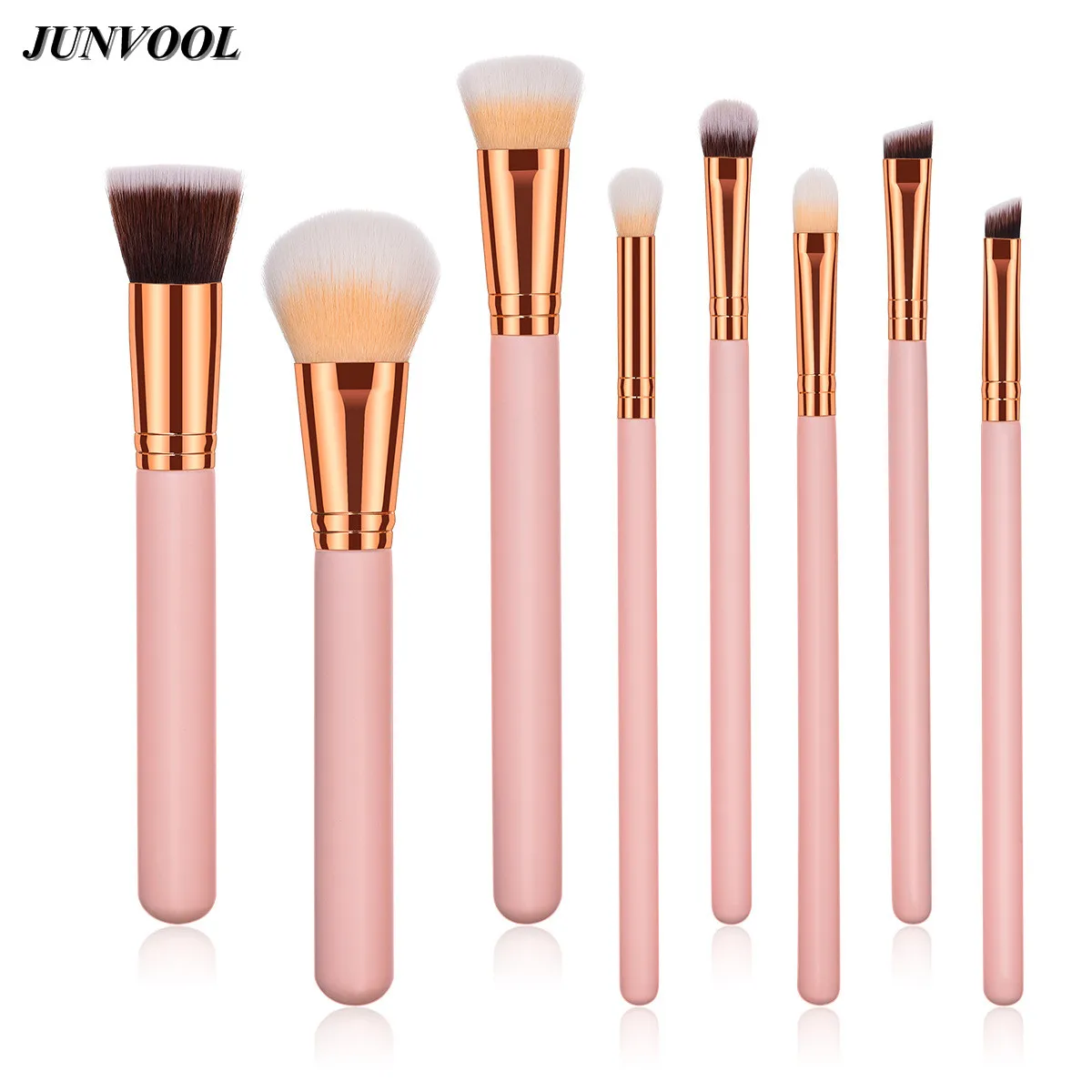 Pro 8pcs Flat Head Makeup Brushes Set Pink Cosmetic Powder Concealer